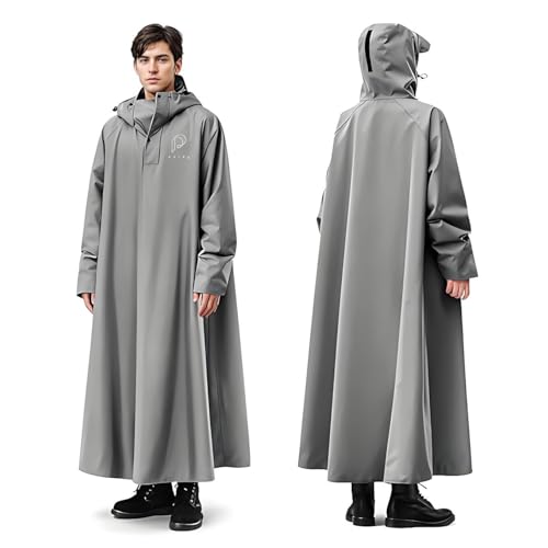 PALAY® Long Rain Coat Waterproof Raincoat for Adults Reusable Hooded Poncho with Wide Brim Lightweight Unisex for Hiking Travel Motorcycle Riding Length 128cm 2 PCS PALAY® Long Rain Coat Waterproof Raincoat for Adults Reusable Hooded Poncho with Wide Brim Lightweight Unisex for Hiking Travel Motorcycle Riding Length 128cm 2 PCS